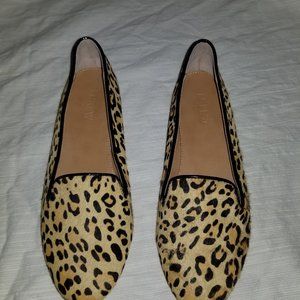 J.Crew Leopard Calf Hair Smoking Loafer